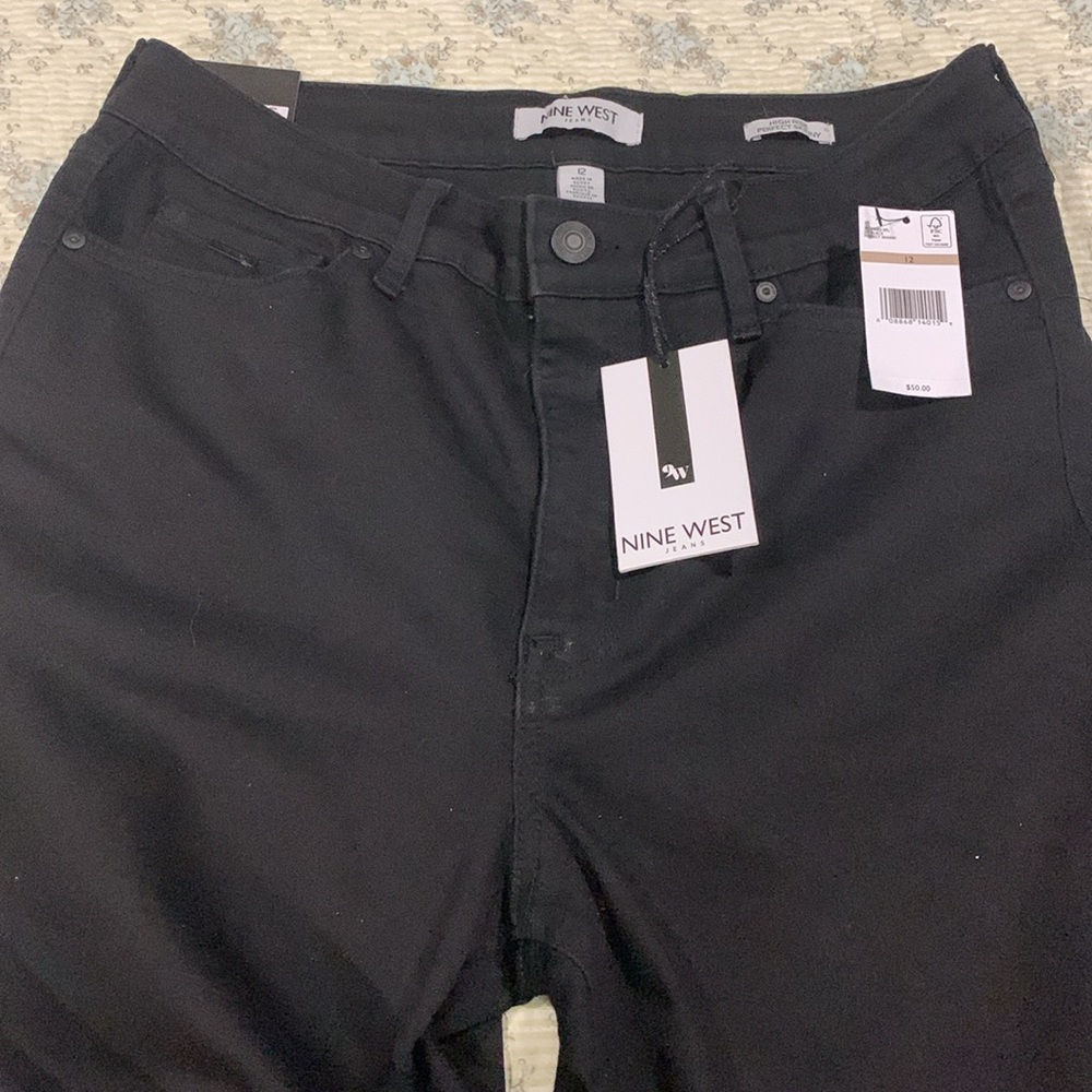 Nine West Black Jeans Women’s Sz 12 NEW High-rise Perfect Skinny 5-Pocket Class - Picture 4 of 7